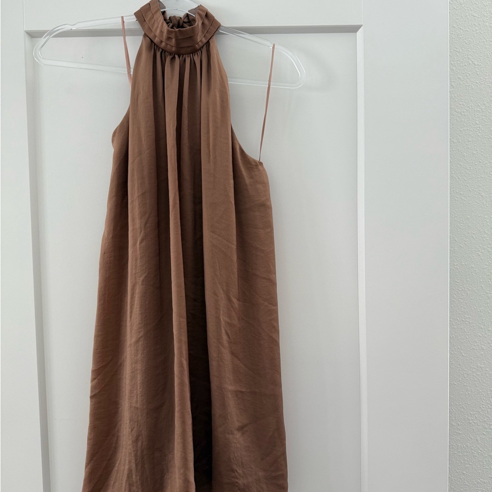 Brown Halter Neck Dress